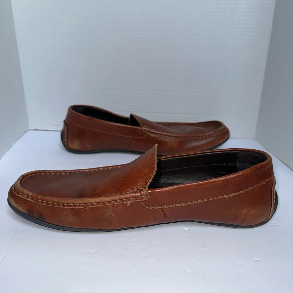 Anthony Veer Men’s Saddle Tan Ortholite®Calfskin Cleveland Driver Loafer-Size 14